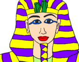 Disegno Tutankamon pitturato su faraone