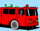 Disegno Camion dei pompieri pitturato su DAVIE