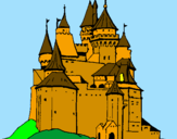 Disegno Castello medievale  pitturato su supercastello