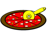 Disegno Pizza pitturato su giada n.