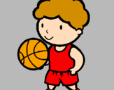 Disegno Giocatore di pallacanestro  pitturato su Matteo