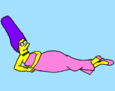 Disegno Marge pitturato su carolina