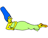 Disegno Marge pitturato su Federica Fetta