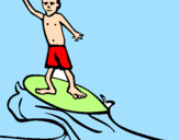 Disegno Surf pitturato su Luigi