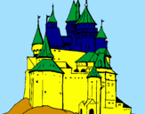 Disegno Castello medievale  pitturato su ruggero