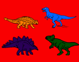 Disegno Dinosauri di terra  pitturato su adriano 