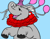 Disegno Elefante con 3 palloncini  pitturato su brian