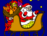 Disegno Babbo Natale alla guida della sua slitta pitturato su kiakkia!!!!!!!!!!!!!!!!!!