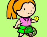 Disegno Ragazza che gioca a tennis  pitturato su kitty