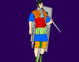 Disegno Soldato romano  pitturato su davide mancini