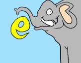 Disegno Elefante  pitturato su SNOPY