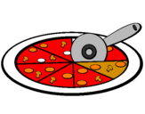 Disegno Pizza pitturato su IRENE MARTINI