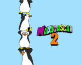 Disegno Madagascar 2 Pinguino pitturato su Greta