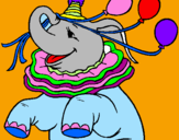 Disegno Elefante con 3 palloncini  pitturato su alessandra