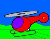 Disegno Piccolo elicottero pitturato su giovanni