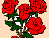 Disegno Mazzo di rose  pitturato su Gloria