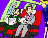 Disegno Passeggeri nell'aereo  pitturato su asdrubale