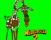 Disegno Madagascar 2 Melman pitturato su tatolina