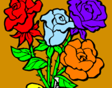 Disegno Mazzo di rose  pitturato su veronica