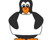 Disegno Pinguino pitturato su ancoradai