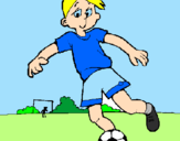 Disegno Giocare a calcio pitturato su aurora