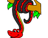 Disegno Serpente avvinghiata ad un albero  pitturato su holiver