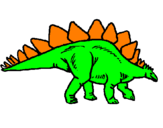 Disegno Stegosaurus  pitturato su matteo 4