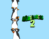 Disegno Madagascar 2 Pinguino pitturato su lucas