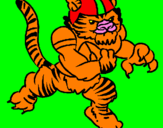 Disegno Giocatore tigre  pitturato su davide