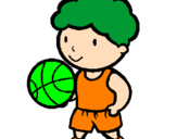 Disegno Giocatore di pallacanestro  pitturato su lola