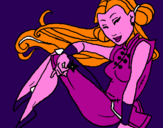 Disegno Principessa ninja  pitturato su ZOARA