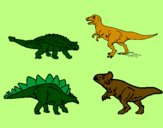 Disegno Dinosauri di terra  pitturato su roberto