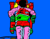 Disegno Astronauta  pitturato su diego
