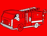 Disegno Pompieri sul camion  pitturato su ALESSANDRA