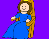 Disegno Principessa sul trono  pitturato su margarita