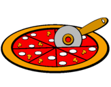 Disegno Pizza pitturato su alfonso