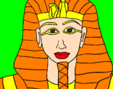 Disegno Tutankamon pitturato su francesco