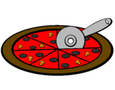 Disegno Pizza pitturato su ginevra bravissima