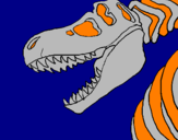 Disegno Scheletro di Tyrannosaurus rex pitturato su LORENZO