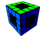 Disegno Cubo di Rubik pitturato su sara chiara