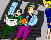 Disegno Passeggeri nell'aereo  pitturato su aisha