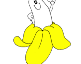 Disegno Banana pitturato su polly