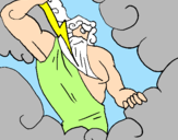 Disegno Zeus pitturato su laura