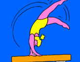 Disegno Esercizio alla cavalletta  pitturato su ginnasta