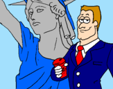 Disegno Stati Uniti d'America pitturato su paolo