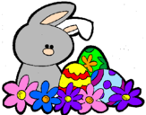 Disegno Coniglietto di Pasqua  pitturato su lucadp