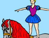 Disegno Trapezista in groppa al cavallo pitturato su Lucrezia