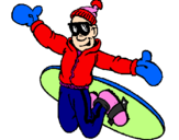 Disegno Salto con lo snowboard pitturato su Maura