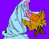 Disegno Nascita di Gesù Bambino pitturato su per  zio  ivan  da  angel