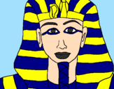 Disegno Tutankamon pitturato su MARTY